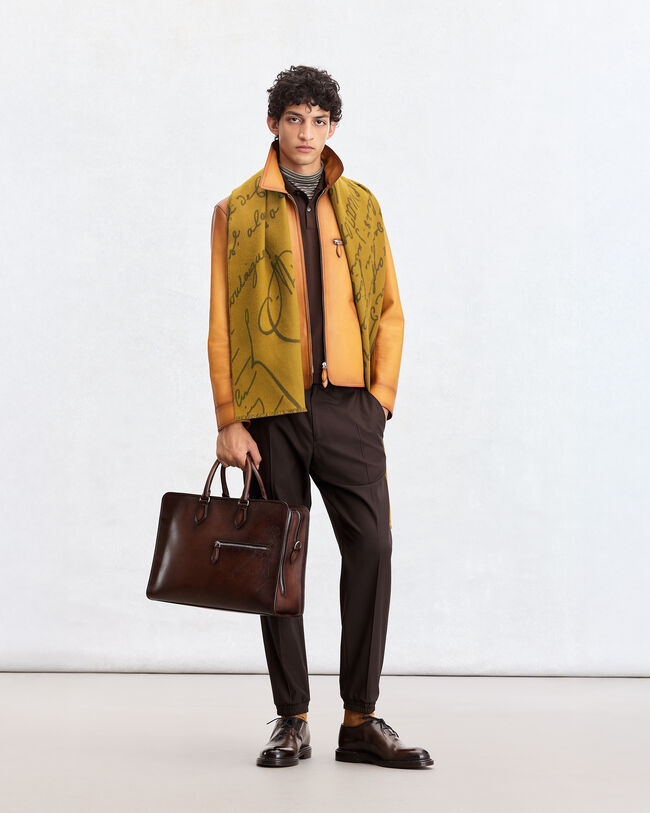 Scritto Pattern Scarf, Cumin, hi-res