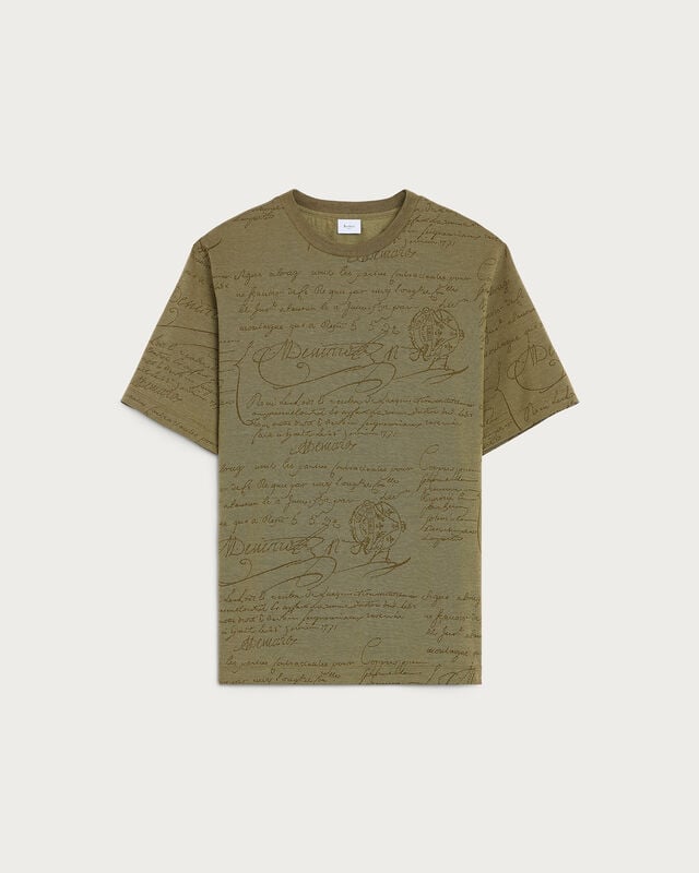 Scritto Piqu&eacute; T-shirt, Salvia, hi-res