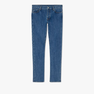 Pantalon En Denim avec-Imprimé-Scritto, SNOW BLUE, hi-res