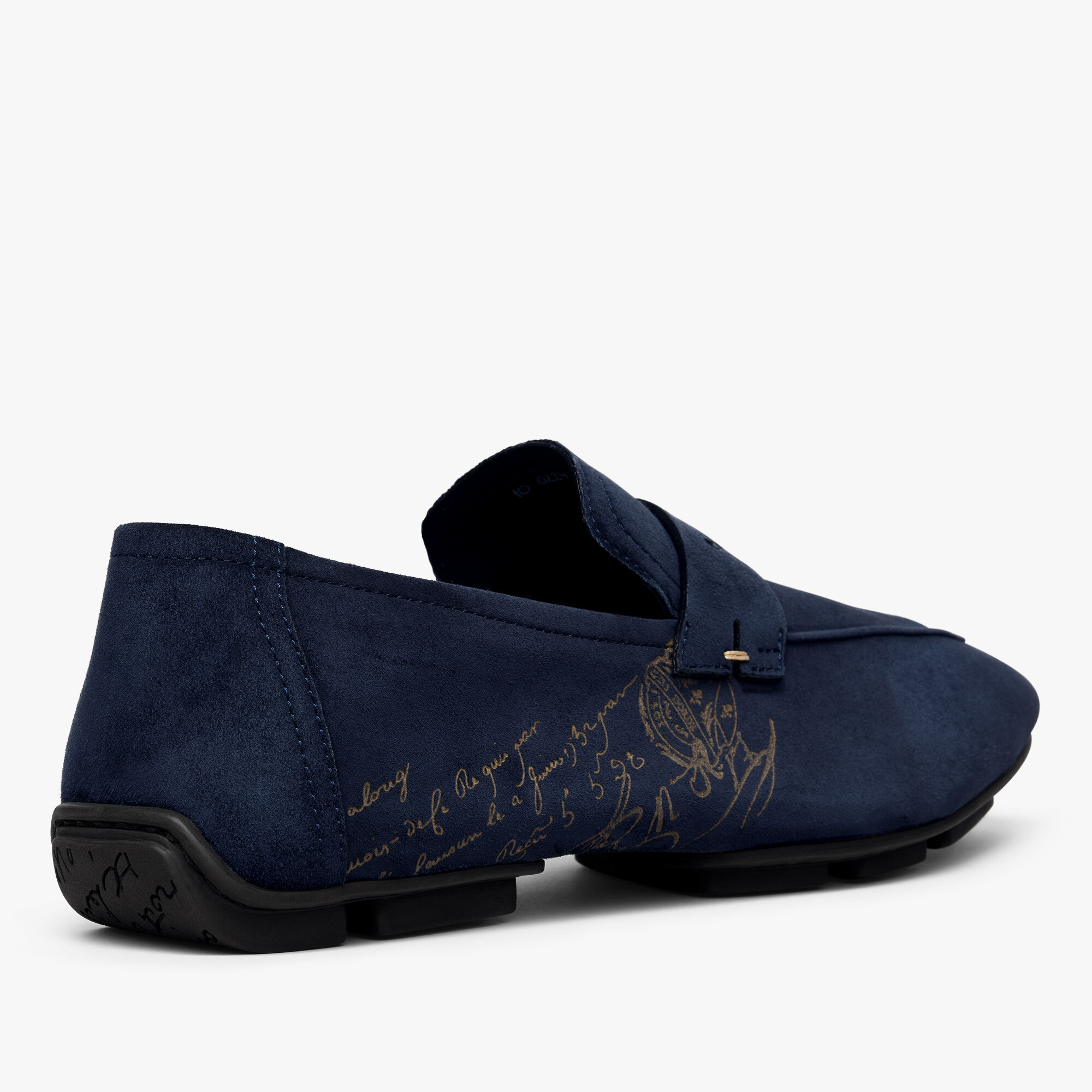 Lorenzo Drive Scritto Camoscio Leather Loafer, NAVY, hi-res 6