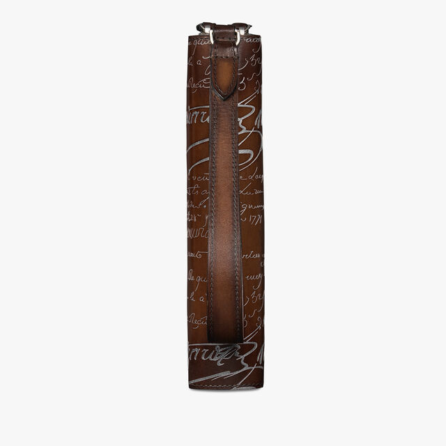 Tali Scritto Leather Long Zipped Wallet, CACAO INTENSO + SILVER, hi-res 4