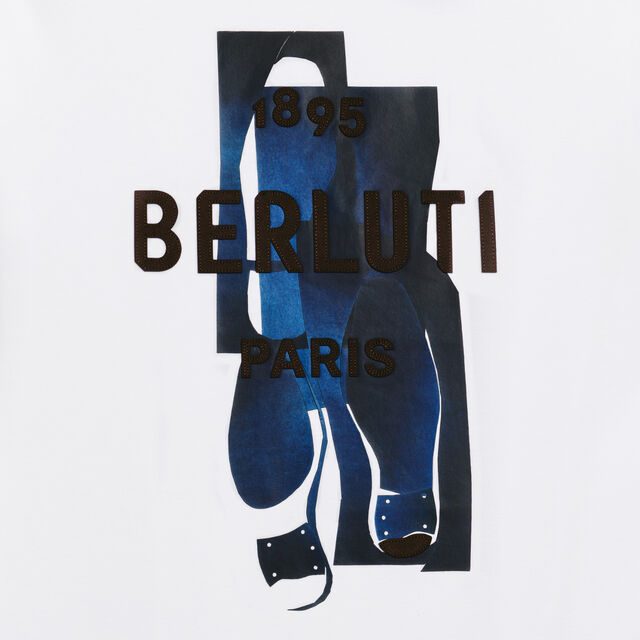 T-shirt Berluti Artwork, OPTIC WHITE/ MARINE, hi-res 4