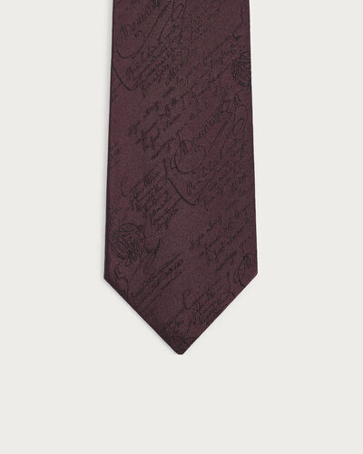 Classic Scritto Pattern Tie, Nero Bordo, hi-res