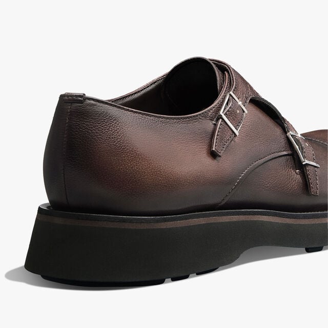 Alessio Scritto Leather Double Monk, SOFT BROWN, hi-res 5