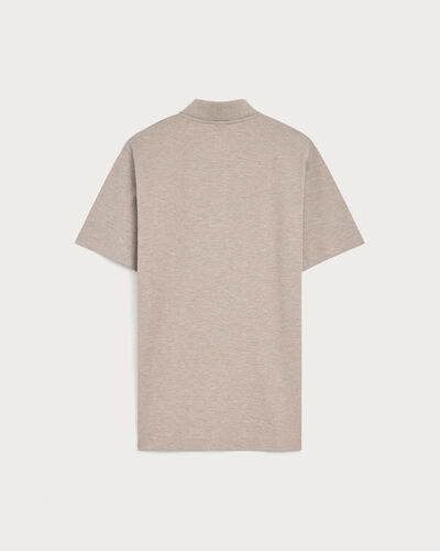 Leather Detail Polo, Stonish Beige, hi-res