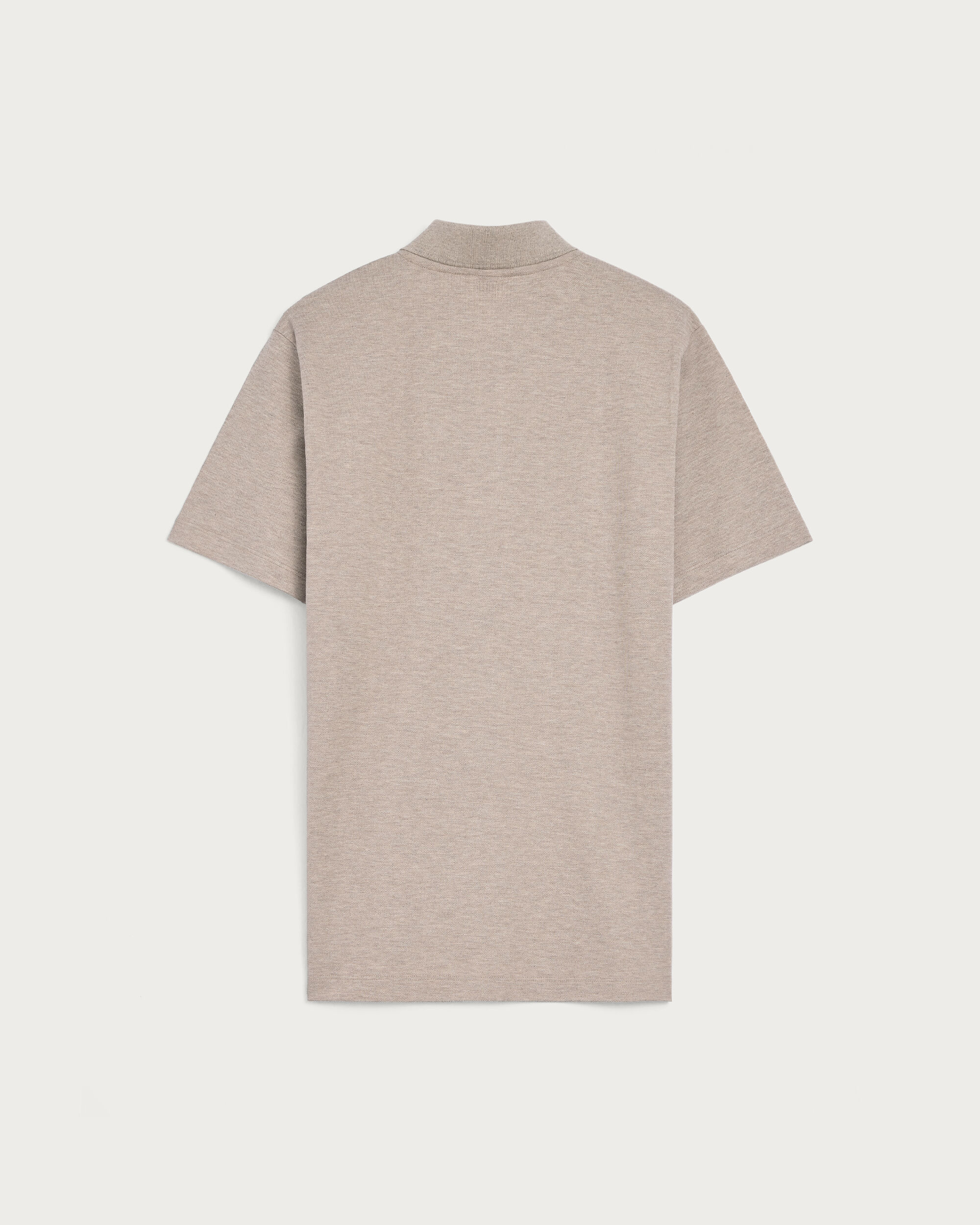 Leather Detail Polo, Stonish Beige, hi-res