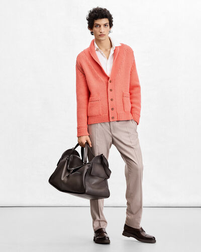 Alessio Trousers with Leather Zip-puller, Warm Beige, hi-res