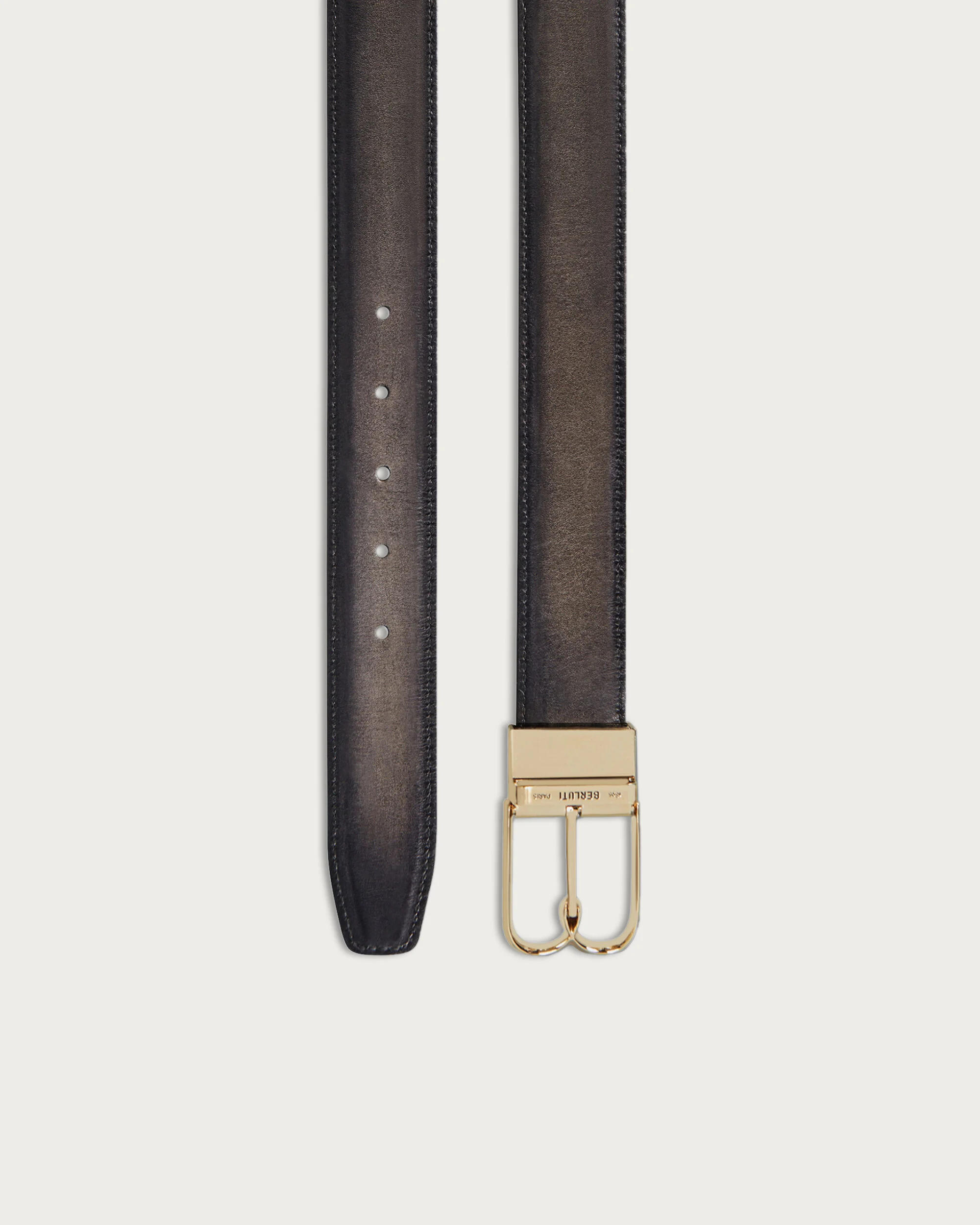 B Volute Reversible Belt, Nero Grigio & Mogano, hi-res