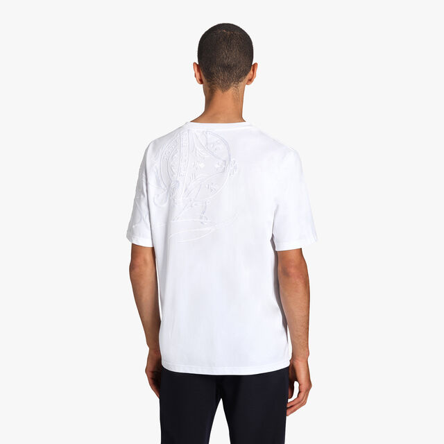 Embroidered Scritto T-Shirt, BLANC OPTIQUE, hi-res 3