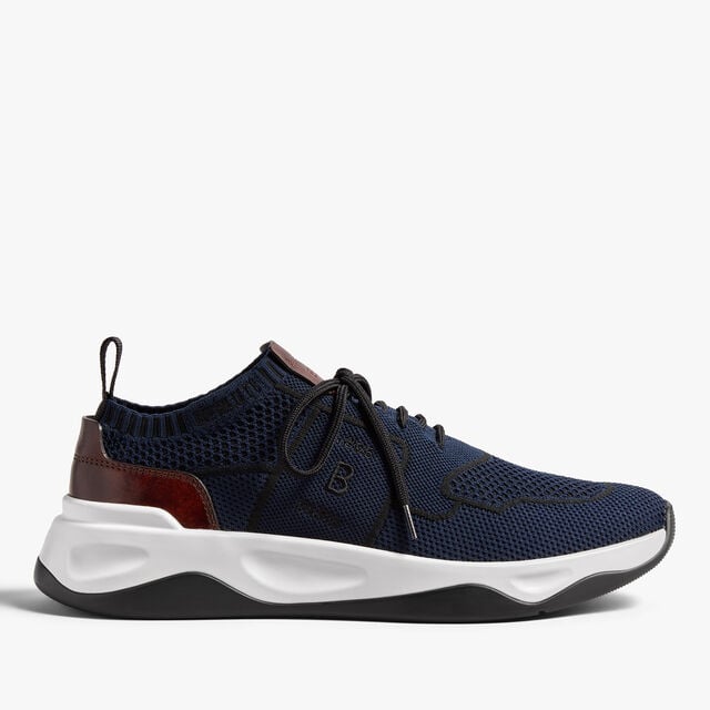 Shadow Knit And Leather Sneaker, NAVY, hi-res 1