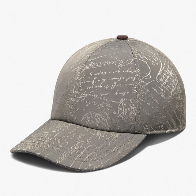 Nylon Scritto Baseball Cap, SMOKY SILVER, hi-res 1