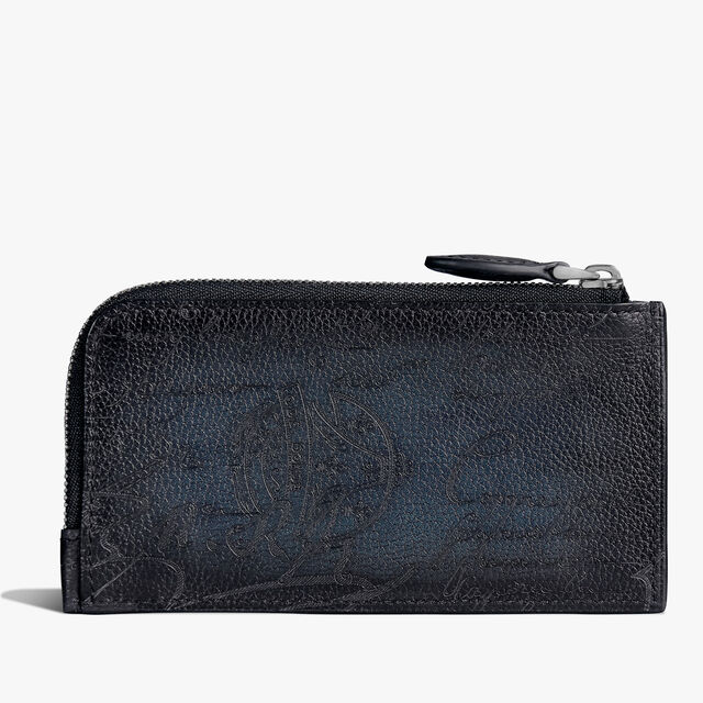 Koa Maxi Scritto Leather Long Zipped Card Holder, INDIGO DENIM, hi-res 2