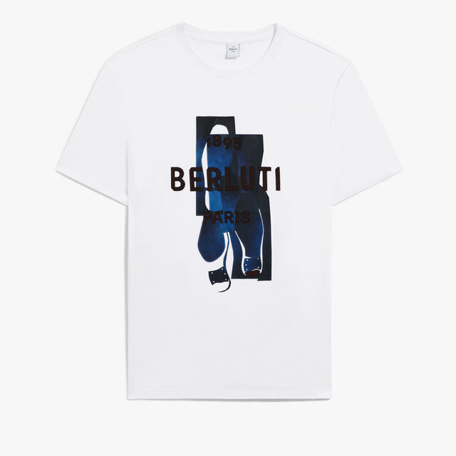 T-shirt Berluti Artwork, OPTIC WHITE/ MARINE, hi-res 1