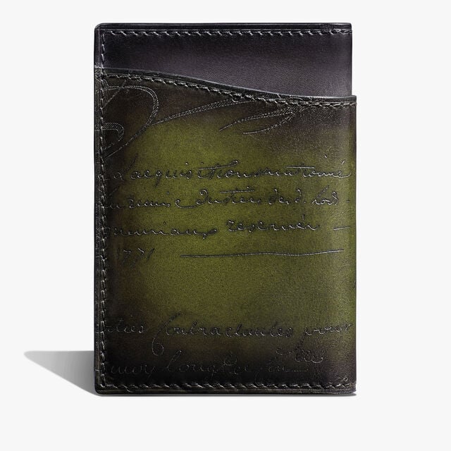 Jagua Gradiant Scritto Leather Card Holder, NERO GRIGIO + NERO CAVIAR, hi-res 2