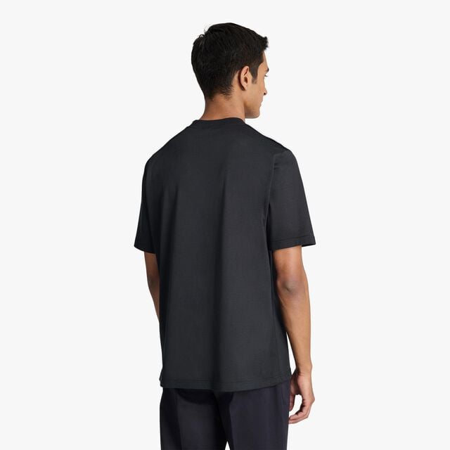 Suede Effect Scritto T-Shirt, COLD NIGHT BLUE, hi-res 3