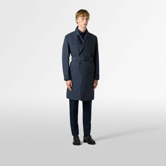 Technical Silk Light Trench, COLD NIGHT BLUE, hi-res 3