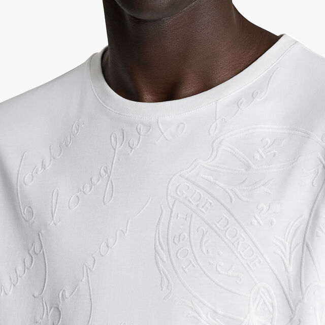 All-Over Embroidered Scritto T-Shirt, BLANC OPTIQUE, hi-res 5