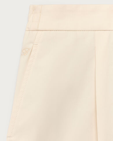 Relaxed Trousers with Leather Detail, Butter Cream, hi-res