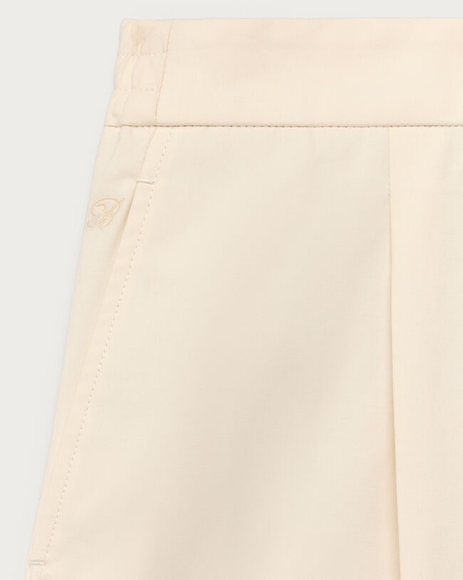 Pantalon D&eacute;contract&eacute; avec D&eacute;tail en Cuir, Butter Cream, hi-res