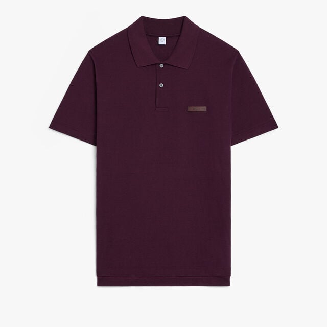 Leather Tab Polo, PURPLE GRAPE, hi-res 1