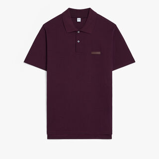 Leather Tab Polo, PURPLE GRAPE, hi-res
