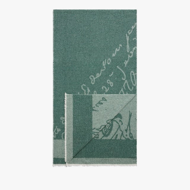 Cashmere Gabardine Scarf, DARK GREEN, hi-res 2