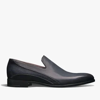 Rapiécé-Reprisé Scritto Leather Slipper, LUNA PIENA, hi-res