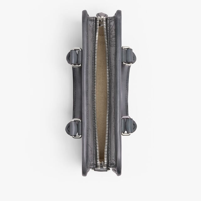 Un Jour Gulliver Scritto Leather Messenger, LIGHT ALUMINIO, hi-res 10