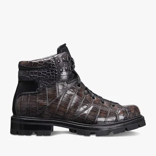 Brunico Alligator Leather Boot, BUFFALO, hi-res