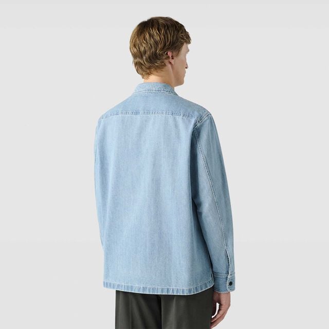 Denim Workwear Overshirt, LIGHT BLUE, hi-res 3