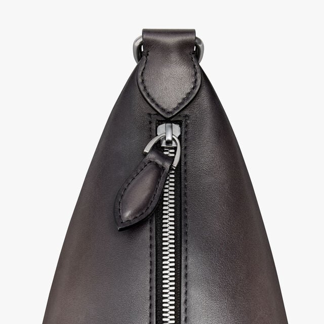 Toujours Soft Zipped Hobo XS In Scritto Leather, CHARCOAL, hi-res 8