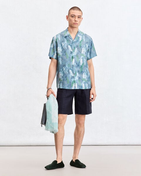 Shoes Polaroid Pattern Short-Sleeves Shirt, Cloudy Blue, hi-res