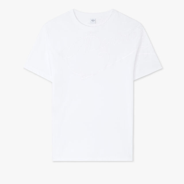 T-shirt Avec Broderie Scritto, BLANC OPTIQUE, hi-res 1