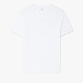 T-shirt Avec Broderie Scritto, BLANC OPTIQUE, hi-res