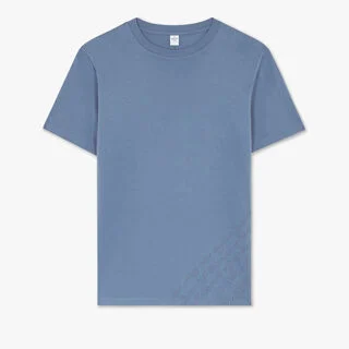 刺繍スクリット Tシャツ, STORM BLUE, hi-res