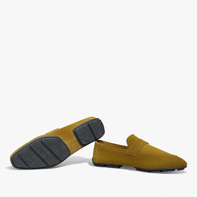 Mocassin Lorenzo Drive En Cuir De Veau Camoscio Scritto, ACID GREEN, hi-res 4