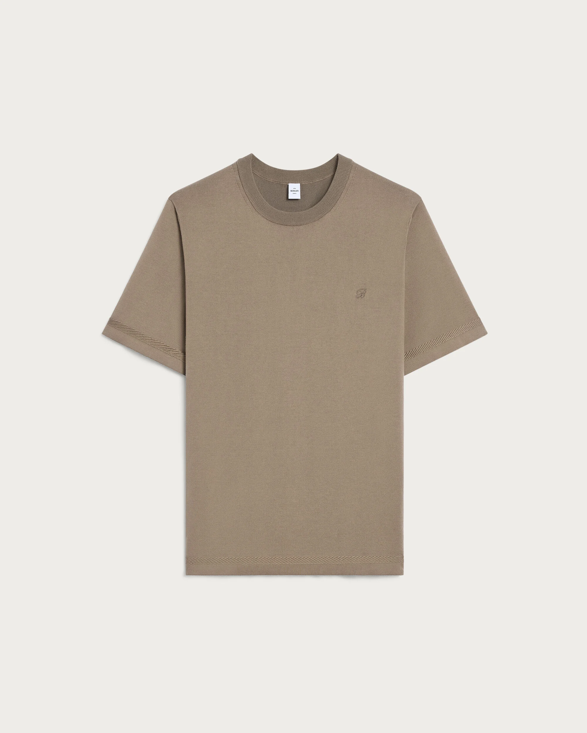 B-Thabor Embroidery Short-Sleeves Crewneck, Sepia, hi-res