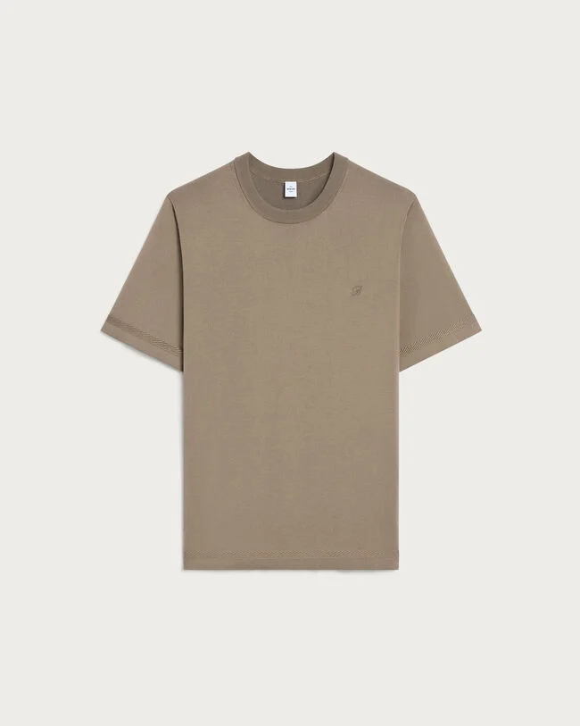 B-Thabor Embroidery Short-Sleeves Crewneck, Sepia, hi-res