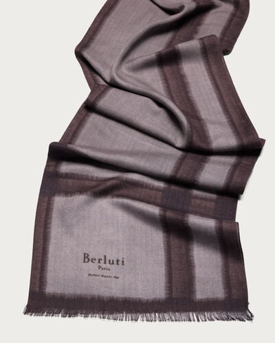 Patina Checks Scarf, Plum, hi-res