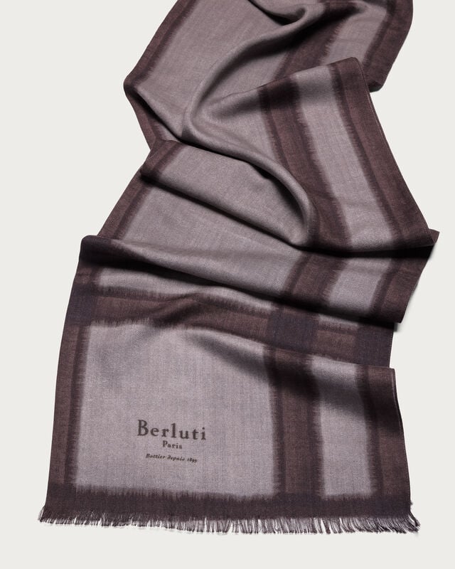 Patina Checks Scarf, Plum, hi-res