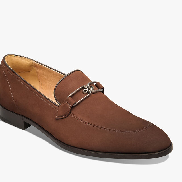 Mocassin B Volute En Cuir Nubuck, MARRONE CASTAGNA, hi-res 6