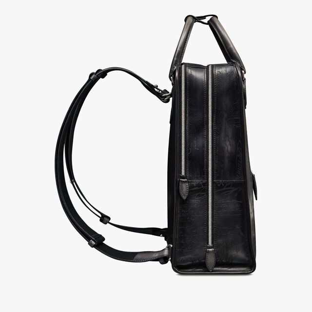 Premier Jour Scritto Leather Backpack, NERO GRIGIO, hi-res 4