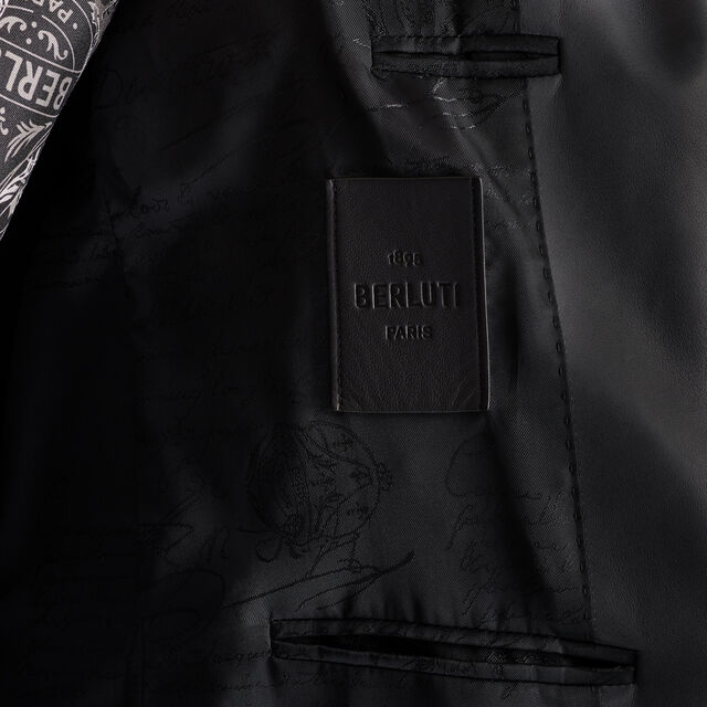 Leather Patina Lined Jacket, NERO GRIGIO, hi-res 7