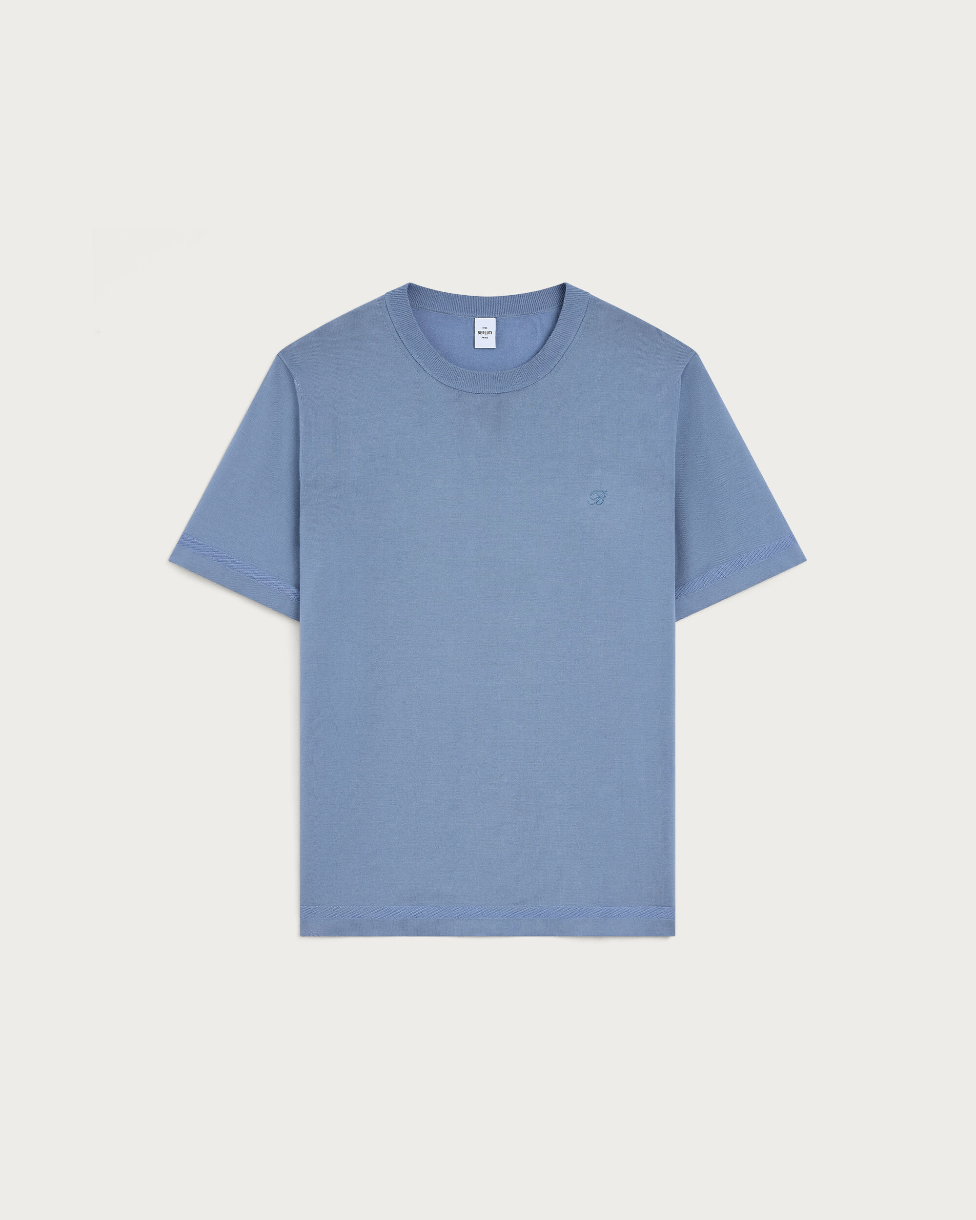 B-Thabor Embroidery Short-Sleeves Crewneck, Dark Woad, hi-res