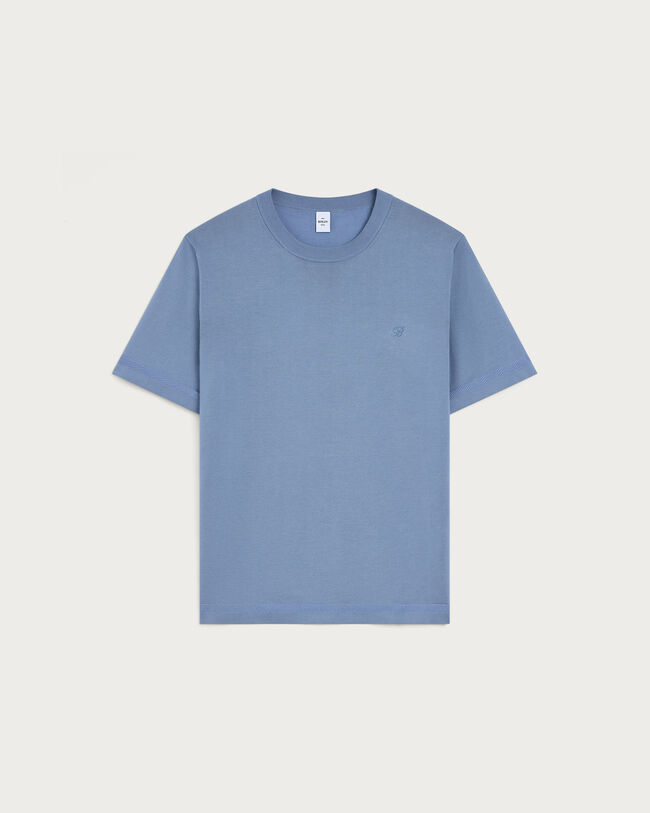 B-Thabor Embroidery Short-Sleeves Crewneck, Dark Woad, hi-res