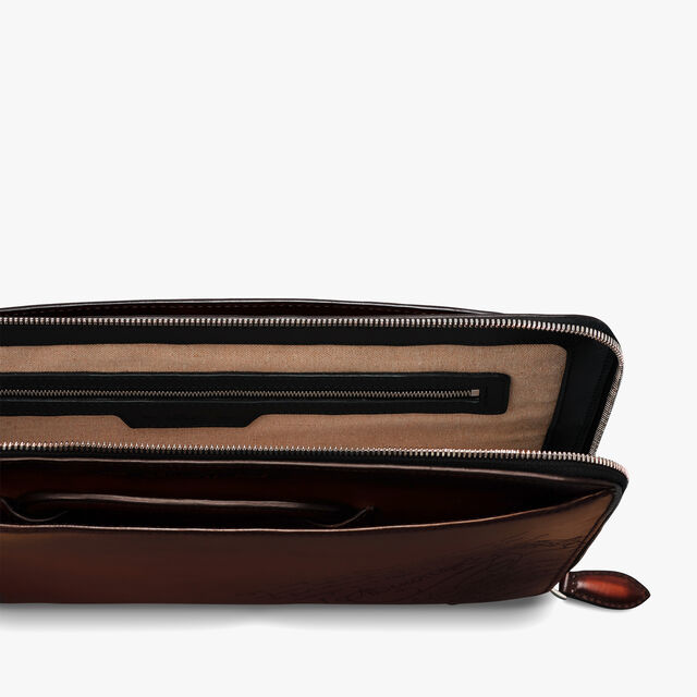Lift II Scritto Leather Briefcase, CACAO INTENSO, hi-res 7