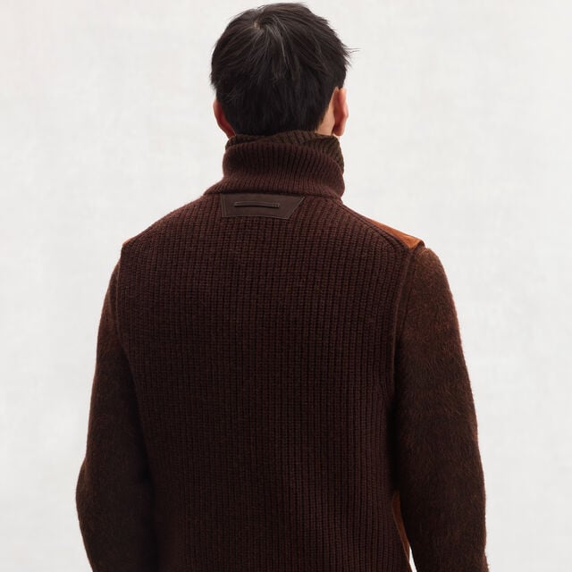 Suede & Cashmere Bodywarmer, CHESTNUT, hi-res 3