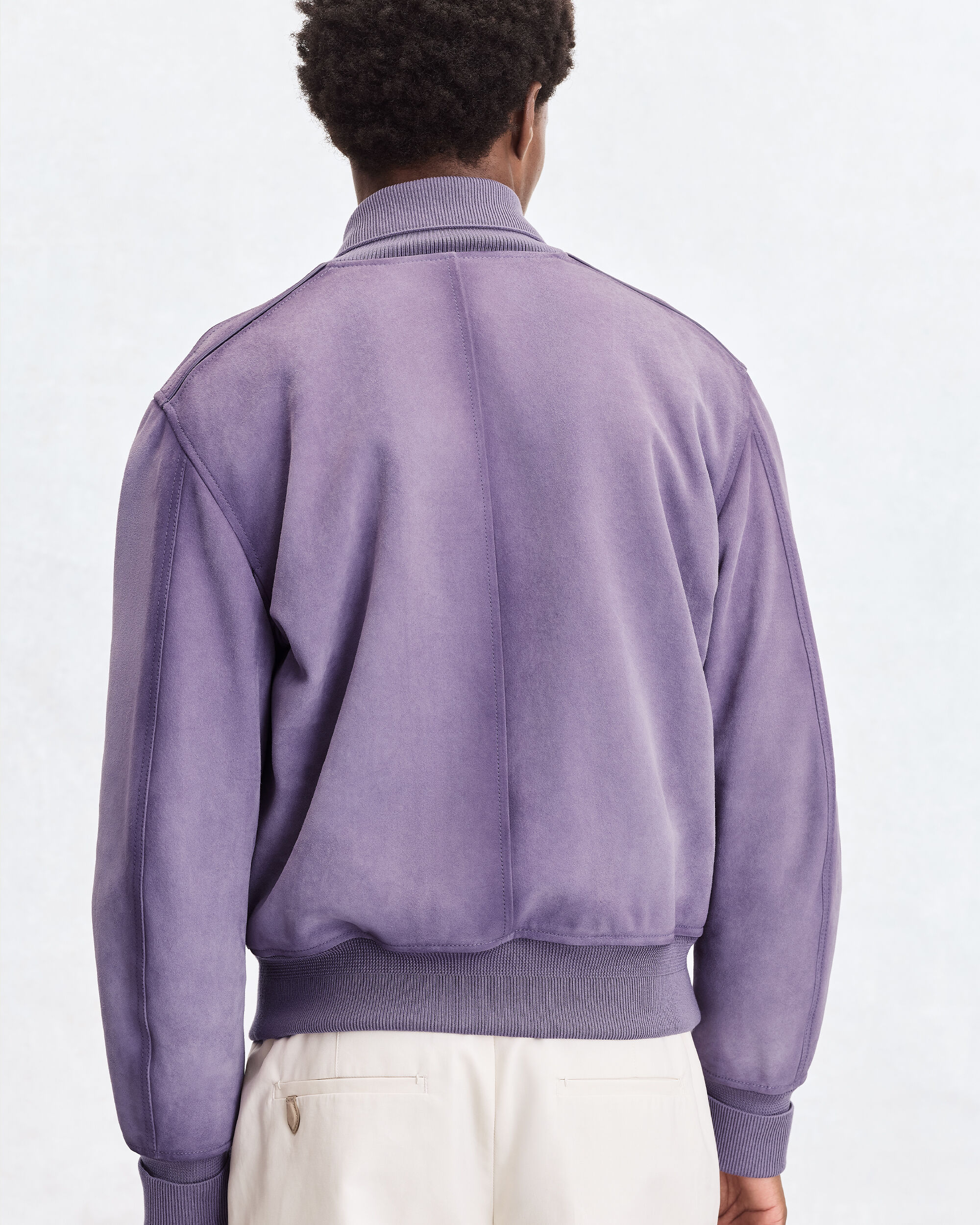 Leather Patina Bomber, Pastel Lilac, hi-res