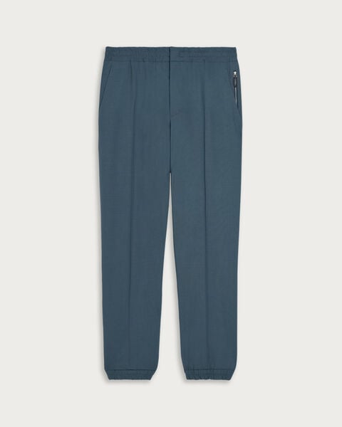 Fast Track Jogpants with Leather Zip-puller, Greyish Blue, hi-res