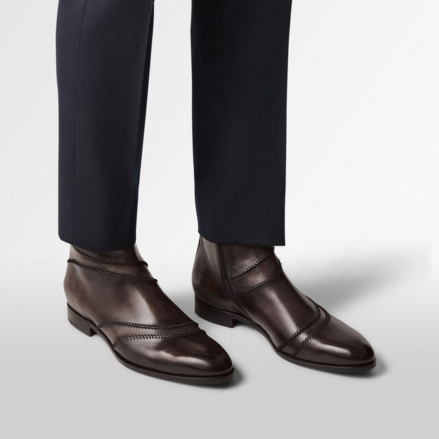 Rapiécé-Reprisé Scritto Leather Boot, VIGOGNA, hi-res 7